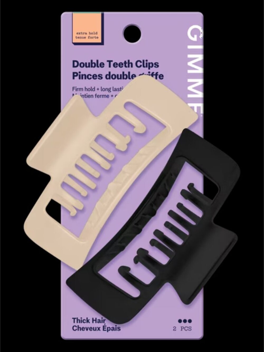 Gimme / Set of 2 Extra Hold Claw Clips for Thick Hair